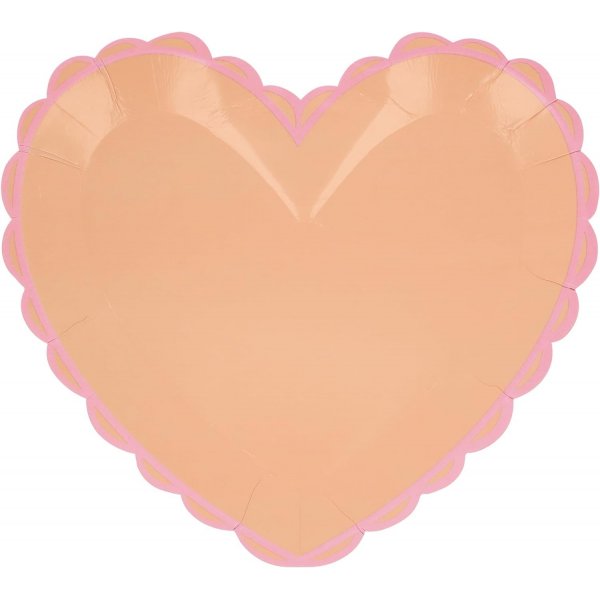 Papirtallerkener - Hjerter - Pastellfarger Papirtallerkener - Hjerter - Pastellfarger