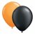 Ballonger - Svart/Oransje - 10-pakning