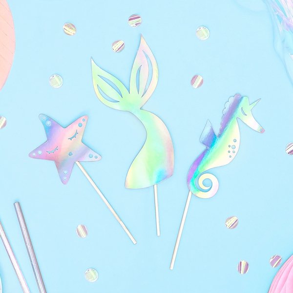 Kakepynt - 3-pakning - Havfruefest Kakepynt - 3-pakning - Havfruefest