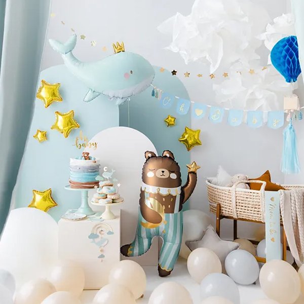 Folieballong - Bjørn med måne og stjerne Folieballong - Bjørn med måne og stjerne