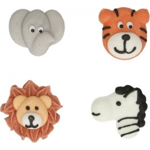 Sukkerdekorasjoner - Safaridyr - Funcakes - 12 stk