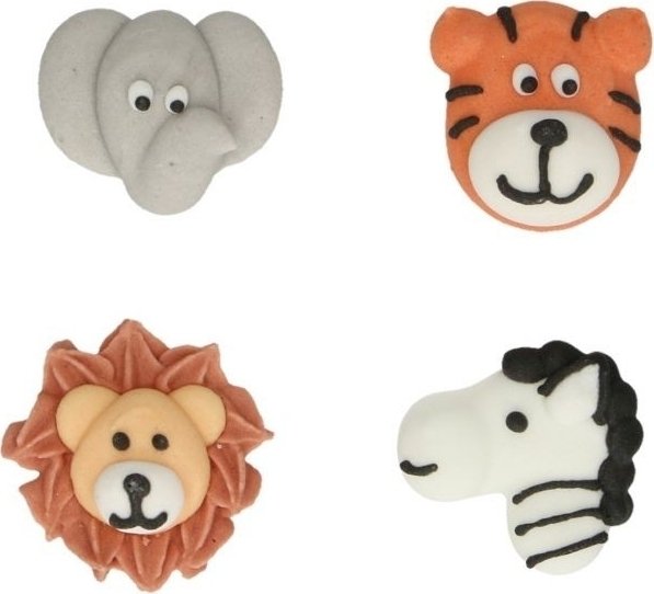 Sukkerdekorasjoner - Safaridyr - Funcakes - 12 stk Sukkerdekorasjoner - Safaridyr - Funcakes - 12 stk