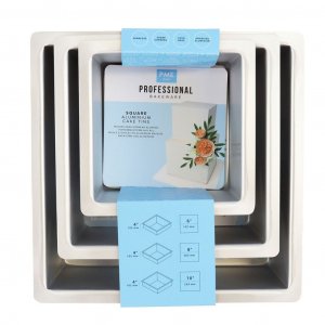 Dype kakeformer - Firkantede - 3-pakning - 10 cm hye