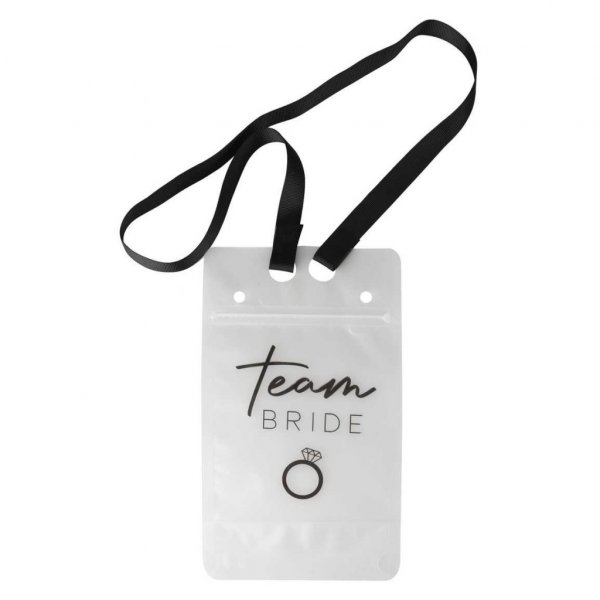 Drikkeposer - Med suger�r og b�nd - Team Bride - 6-pakning