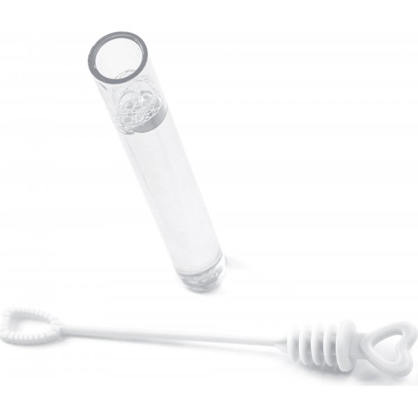 Bryllupsbobler - Hjertestav - 48-pakning - Hvit