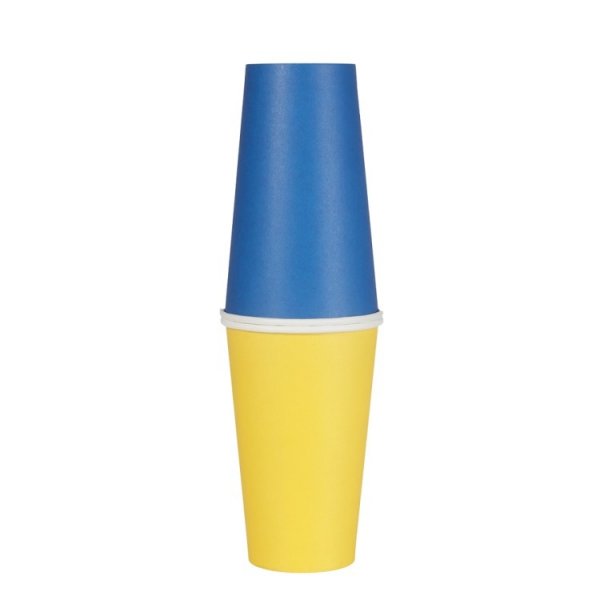 Store papirkopper - Blå/Gul - 24-pakning Store papirkopper - Blå/Gul - 24-pakning