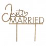 Cake Topper - Just Married - Sage Wedding