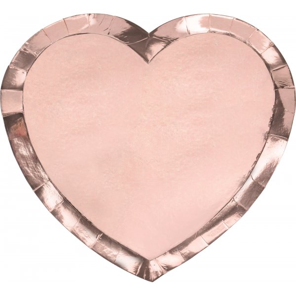 Desserttallerkener - Hjerte - Roségull - 6-pakning Desserttallerkener - Hjerte - Roségull - 6-pakning