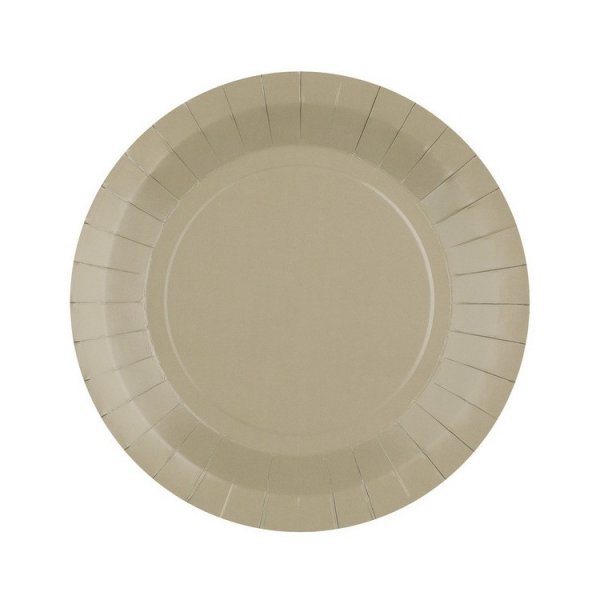 Papptallerkener - Beige - 22 cm - 10-pakning Papptallerkener - Beige - 22 cm - 10-pakning