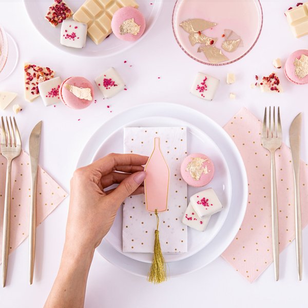 Bordkort - Prosecco - Rosa/Gull - 6-pakning Bordkort - Prosecco - Rosa/Gull - 6-pakning