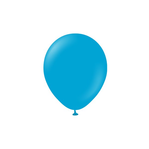 Miniballonger ensfargede - Premium 13 cm - Karibisk bl� - 25-pakning