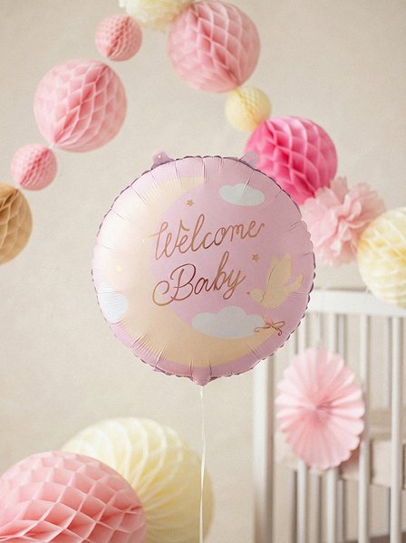 Folieballong «Velkommen baby» - Lys rosa Folieballong «Velkommen baby» - Lys rosa