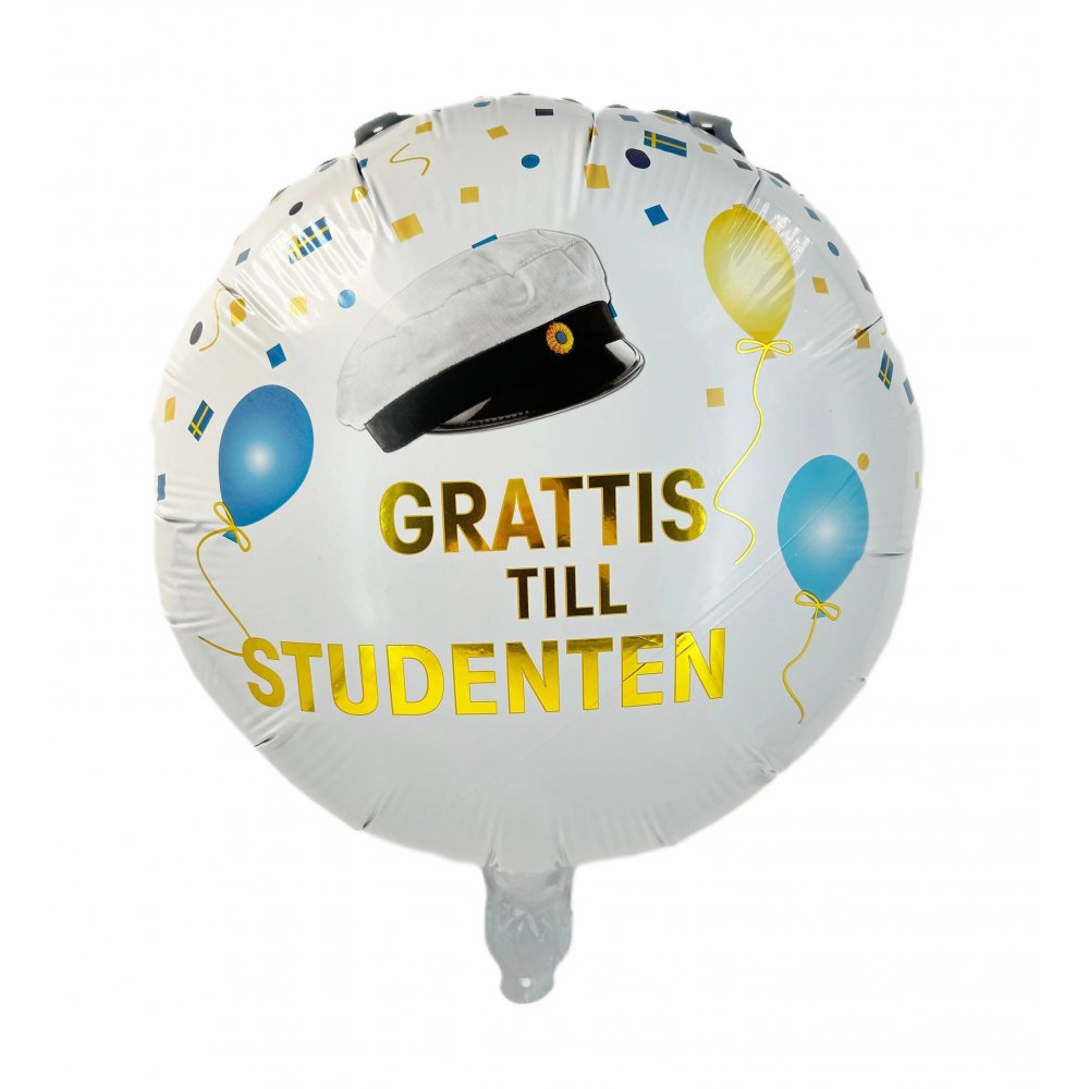 Folieballong - Gratulerer til uteksaminerte - 35 cm - Alle studenter, Student