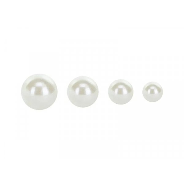 Selvklebende perler - Hvite - 144 stk