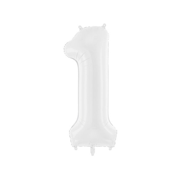 Tallballonger hvite, 86 cm - 1 stk Tallballonger hvite, 86 cm - 1 stk