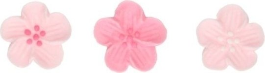 Sukkerdekorasjoner - Blomster - Rosa - Funcakes - 24 stk