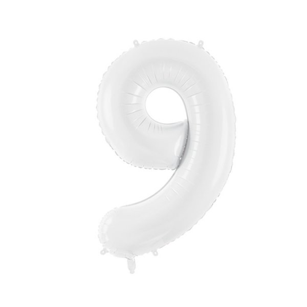 Tallballonger hvite, 86 cm - 1 stk Tallballonger hvite, 86 cm - 1 stk