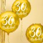 Rund folieballong - Guld - 30th Birthday