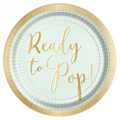 Papptallrikar - Ready to pop - Mint/Guld