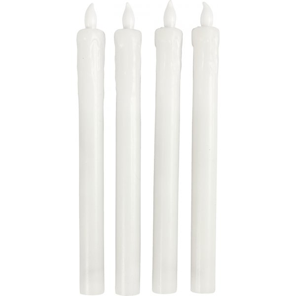 LED-lys - H: 24,5 cm - Dia. 20 mm - 4 stk. LED-lys - H: 24,5 cm - Dia. 20 mm - 4 stk.