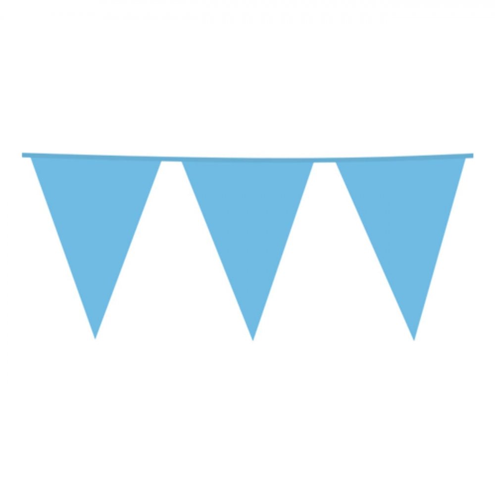 Vimpelgirlander lyseblå – 10 meter – Vimpler til babyshower, Pynt, Baby Shower