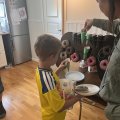 Kundebilde Donutvegg - Spillet er i gang