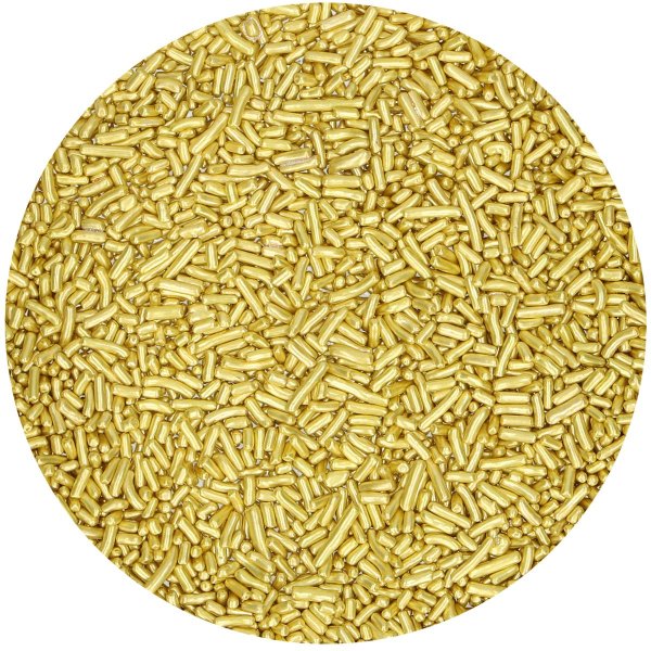Str�sselpinner Metallisk gull 80 g - FunCakes