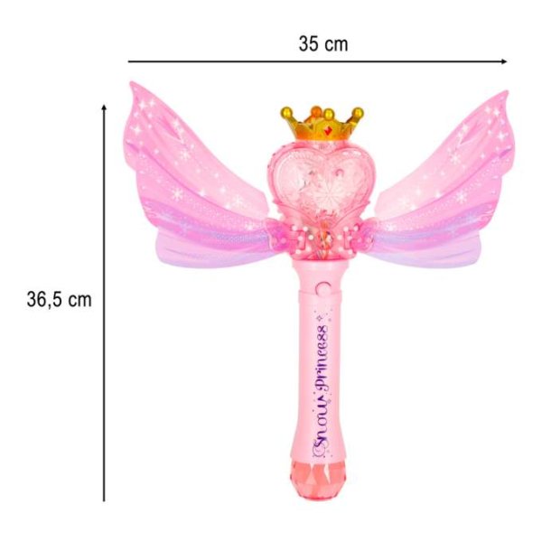 Såpeboblemaskin Prinsessestav med vinger og stearinlys 35 x 36,5 x 10 cm - Sett Såpeboblemaskin Prinsessestav med vinger og stearinlys 35 x 36,5 x 10 cm - Sett
