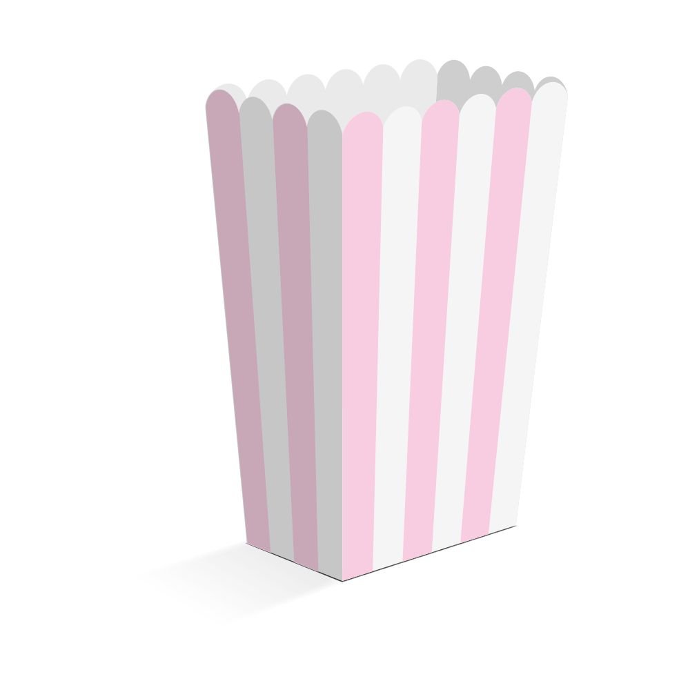 Snackbokser – Rosa – 6,3 × 4,4 × 13,5 cm – 8-pakning – Popcornbokser, Godteriposer og snackbokser