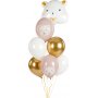 Ballongbukett - Teddybjrn/Gullkrom - 6-pakning