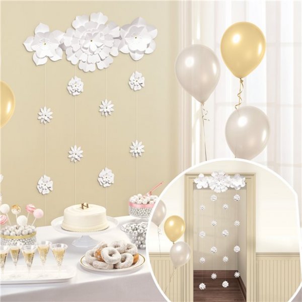 Draperi - Hvite blomster Draperi - Hvite blomster