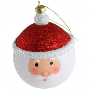 Julekule med glittermotiv - Julenissen