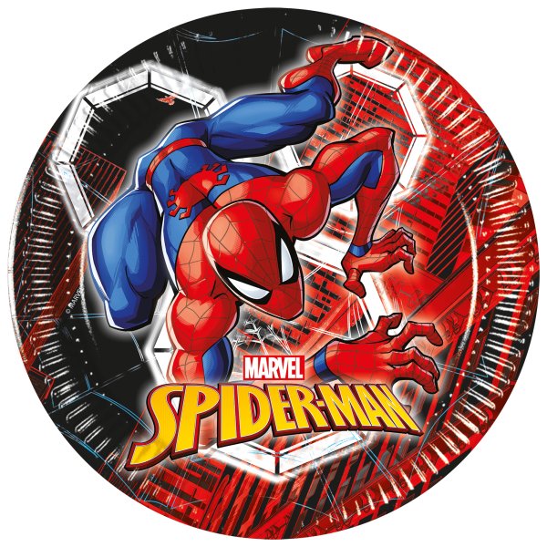 Papptallerkener - Spiderman - 20 cm - 8-pakning