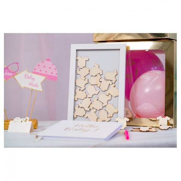 Gjestebrev - Babyshower - Hvit