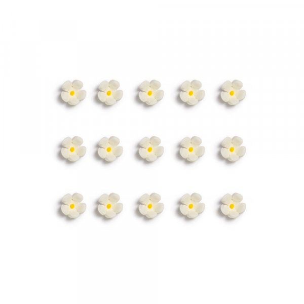 Sukkerdekorasjoner - Små blomster - Hvite - 30 stk Sukkerdekorasjoner - Små blomster - Hvite - 30 stk