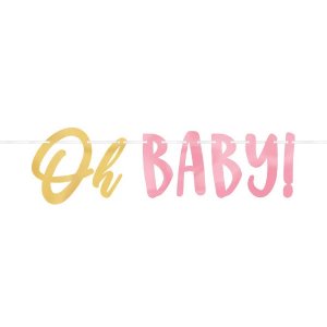 Banner - Oh Baby - Rosa/Gull