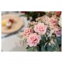 Blomsterbukett - 40 cm - Rosa roser med gr�nne blader