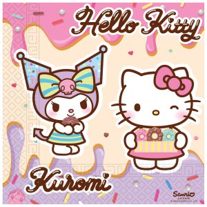 Servietter - Hello Kitty & Kuromi - 33x33 cm - 20-pakning