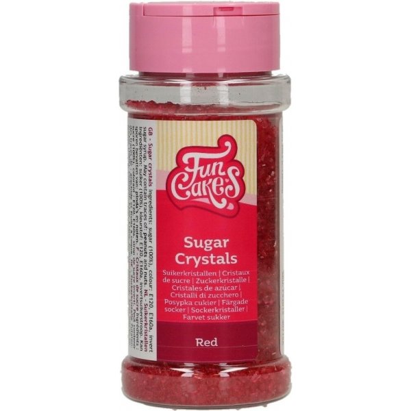 Sukkerkrystaller - Røde - Funcakes - 80 g Sukkerkrystaller - Røde - Funcakes - 80 g