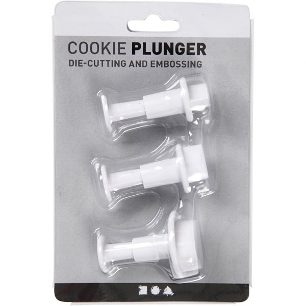 Pregede kakeutstikkere - 3-pakning - Hjerter Pregede kakeutstikkere - 3-pakning - Hjerter