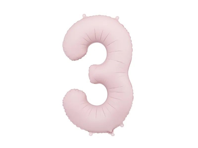 Tallballong – Lys rosa pastell – 86 cm – Nummer: 3 – Tallballonger, Ballonger