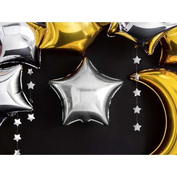 Girlander - Stjerner - Sølv metallisk Girlander - Stjerner - Sølv metallisk