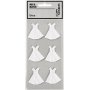 Klistremerker - hvite - kjole - størrelse 35x31 mm - 6 stk Klistremerker - hvite - kjole - størrelse 35x31 mm - 6 stk