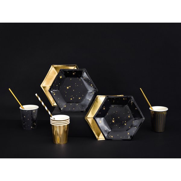 Desserttallerkener - Sparkle - Svart/Gull - 6-pakning Desserttallerkener - Sparkle - Svart/Gull - 6-pakning