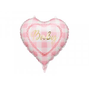 Folieballonghjerte "Baby" - Lys rosa