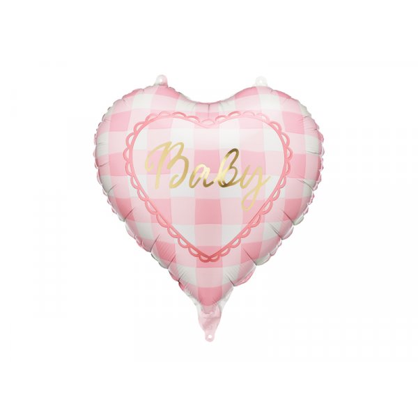 Folieballonghjerte "Baby" - Lys rosa Folieballonghjerte "Baby" - Lys rosa