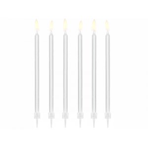 Bursdagslys/kakehus - Hvite - Glatte - 14 cm - 12-pakning Bursdagslys/kakehus - Hvite - Glatte - 14 cm - 12-pakning