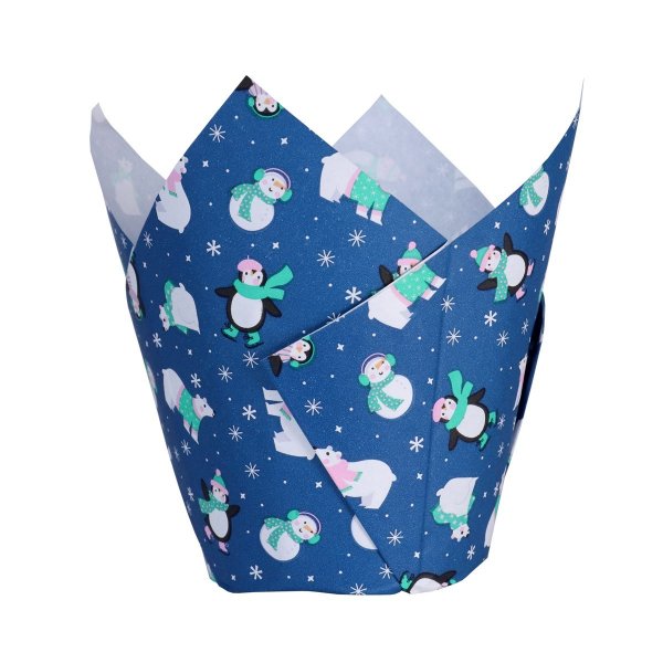 Muffinsformer - Vinter - Tulipan - Blå/hvit - PME Muffinsformer - Vinter - Tulipan - Blå/hvit - PME