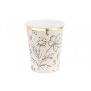 Papirkopper - Blomstermotiv - Beige - 6-pakning Papirkopper - Blomstermotiv - Beige - 6-pakning