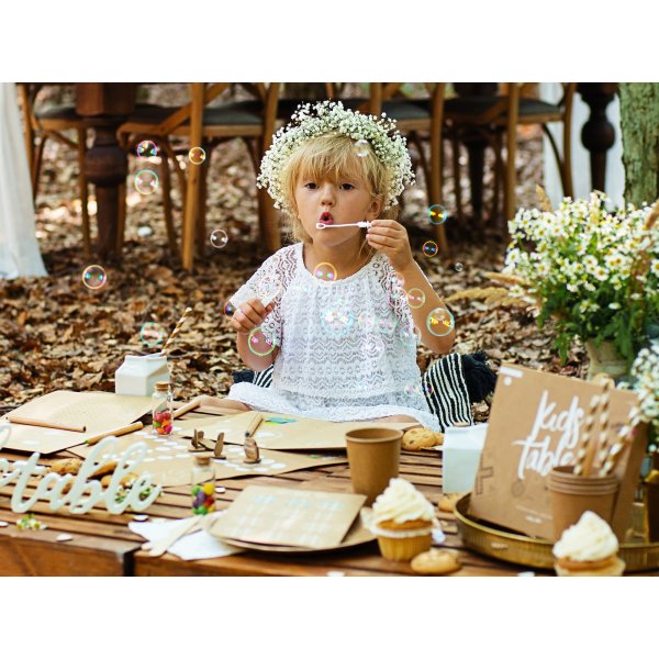 Bryllupsbobler - Hjertestav - 48-pakning - Hvit